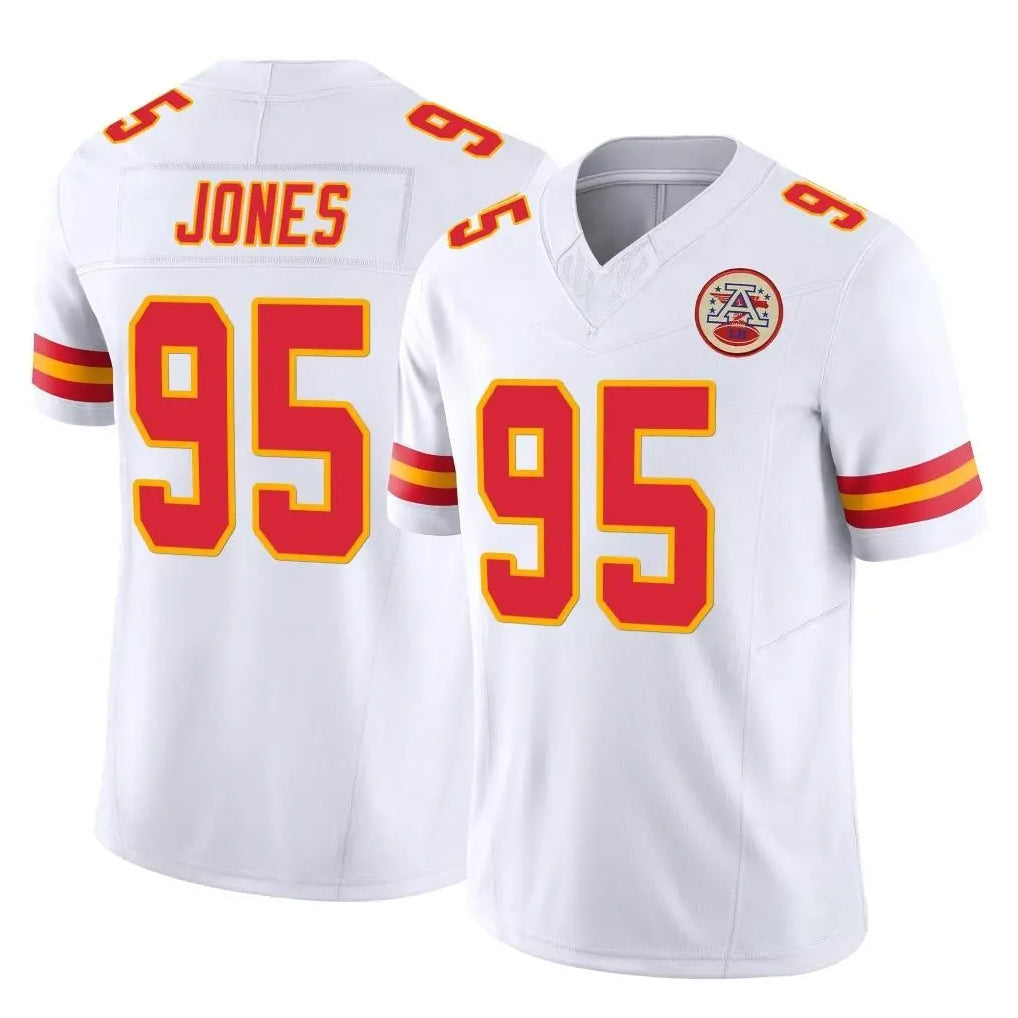 Kdoa KC.Chiefs #95 Chris Jones Player White Limited Vapor F.U.S.E. Home Game Stitched Jerseys