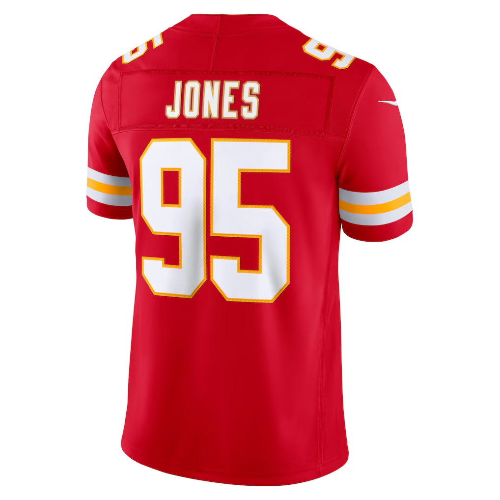 Kdoa KC.Chiefs #95 Chris Jones Red Team Vapor F.U.S.E. Stitched Limited Jerseys