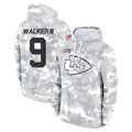 Kdoa KC.Chiefs #9 Kenneth Walker III Player Arctic Camo Salute to Service Hoodies Limited Game Stitched Jerseys