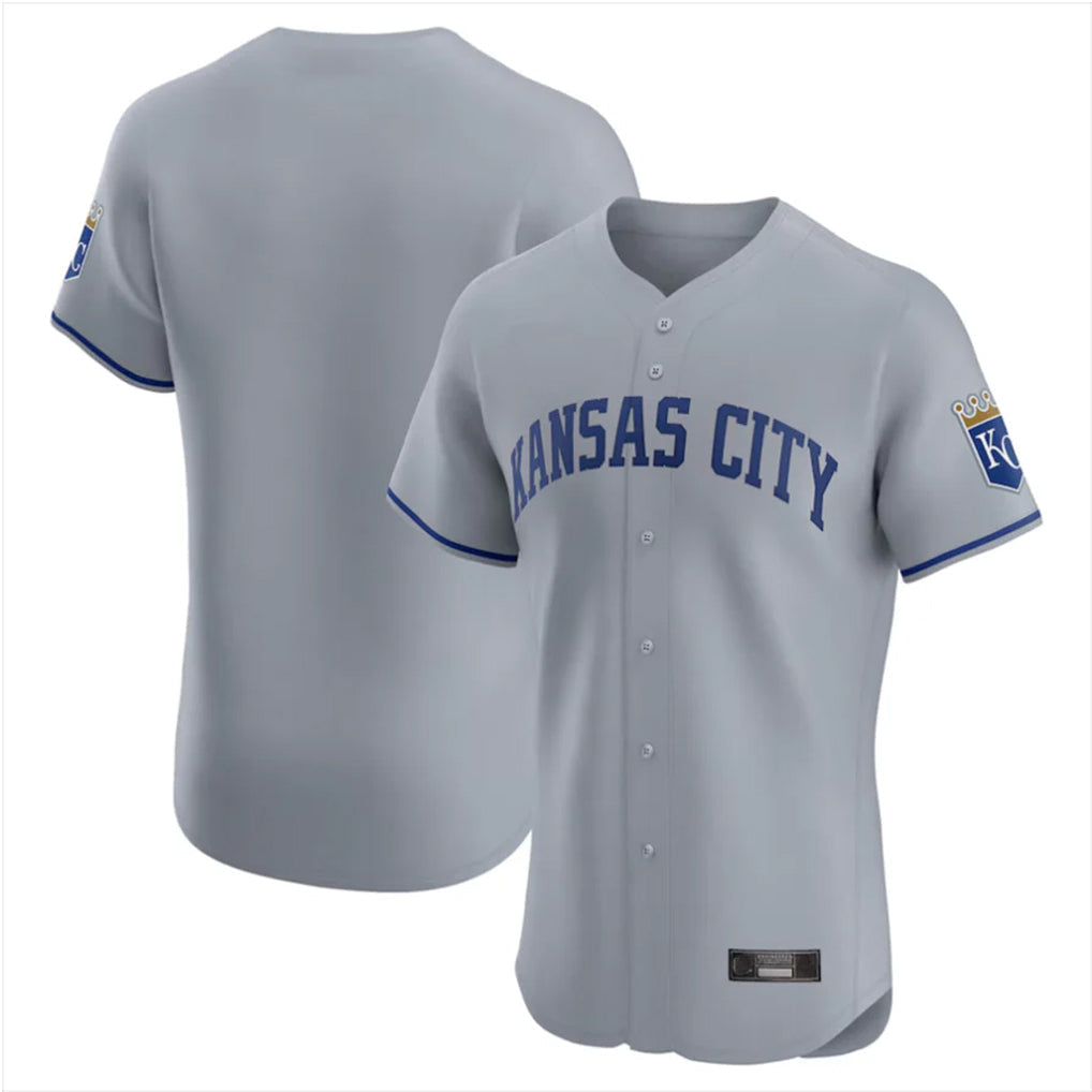 Kdoa KC.Royals Gray Limited Elite Home Blank Player Stitched Jerseys