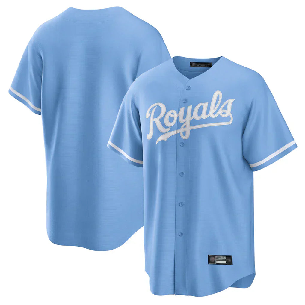Kdoa KC.Royals Light Blue Home Game Blank Player Stitched Jerseys