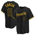 Kdoa KC.Royals #11 Maikel Garcia Player Black Snake Skin City Game Stitched Jerseys