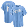 Kdoa KC.Royals #11 Maikel Garcia Player Light Blue Home Game Stitched Jerseys
