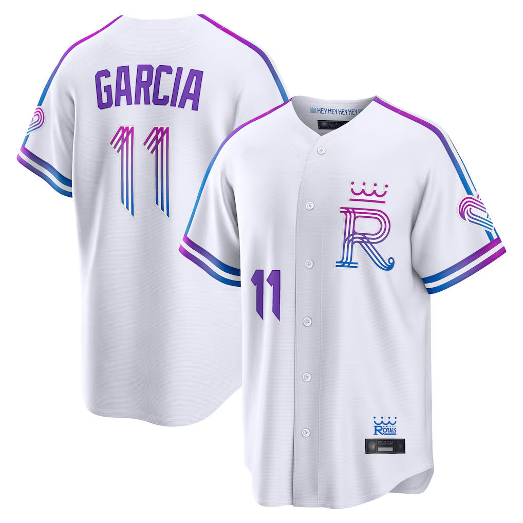Kdoa KC.Royals #11 Maikel Garcia Player White 2026 City Connect Limited Home Stitched Jerseys