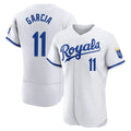Kdoa KC.Royals #11 Maikel Garcia Player White Limited Elite Home Game Stitched Jerseys