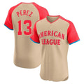 Kdoa KC.Royals #13 Salvador Perez Player Cream American League All-Star Game Limited Home Stitched Jerseys