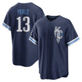 Kdoa KC.Royals #13 Salvador Perez Player Navy City Connect Home Game Stitched Jerseys
