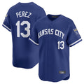 Kdoa KC.Royals #13 Salvador Perez Player Royal Limited Home Stitched Jerseys