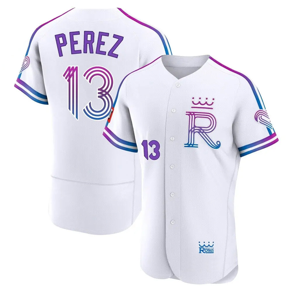 Kdoa KC.Royals #13 Salvador Perez Player White 2026 City Connect Limited Elite Home Stitched Jerseys