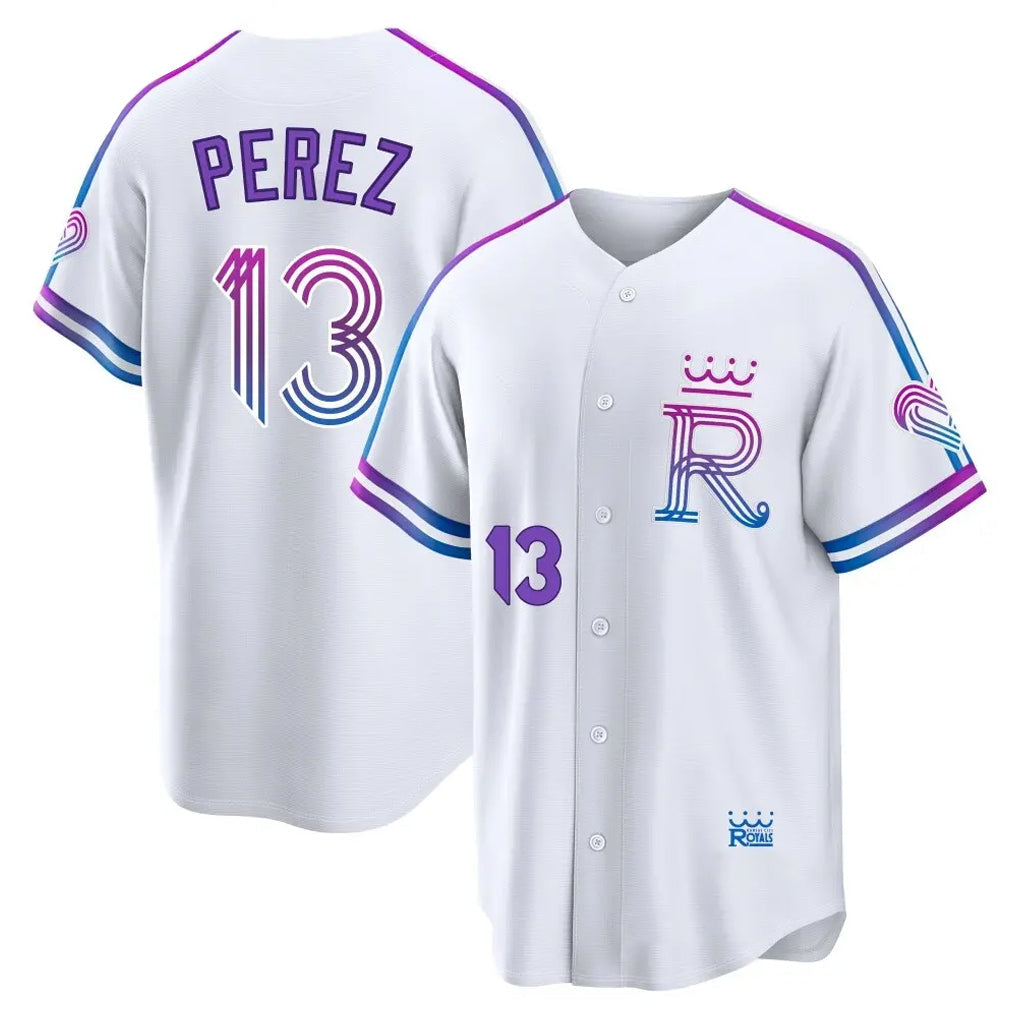 Kdoa KC.Royals #13 Salvador Perez Player White 2026 City Connect Limited Home Stitched Jerseys
