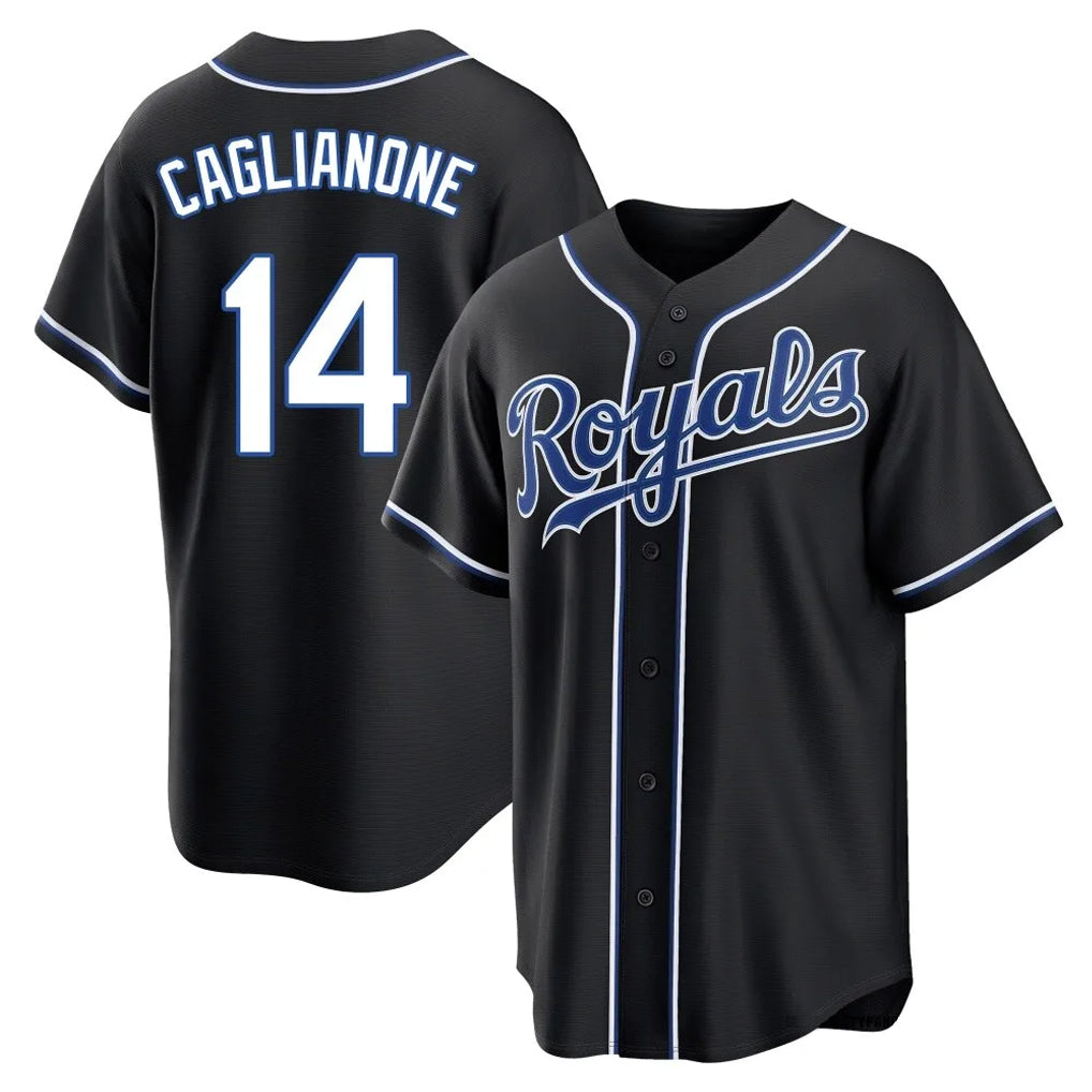 Kdoa KC.Royals #14 Jac Caglianone Player Black Carbon Fashion Home Game Stitched Jerseys