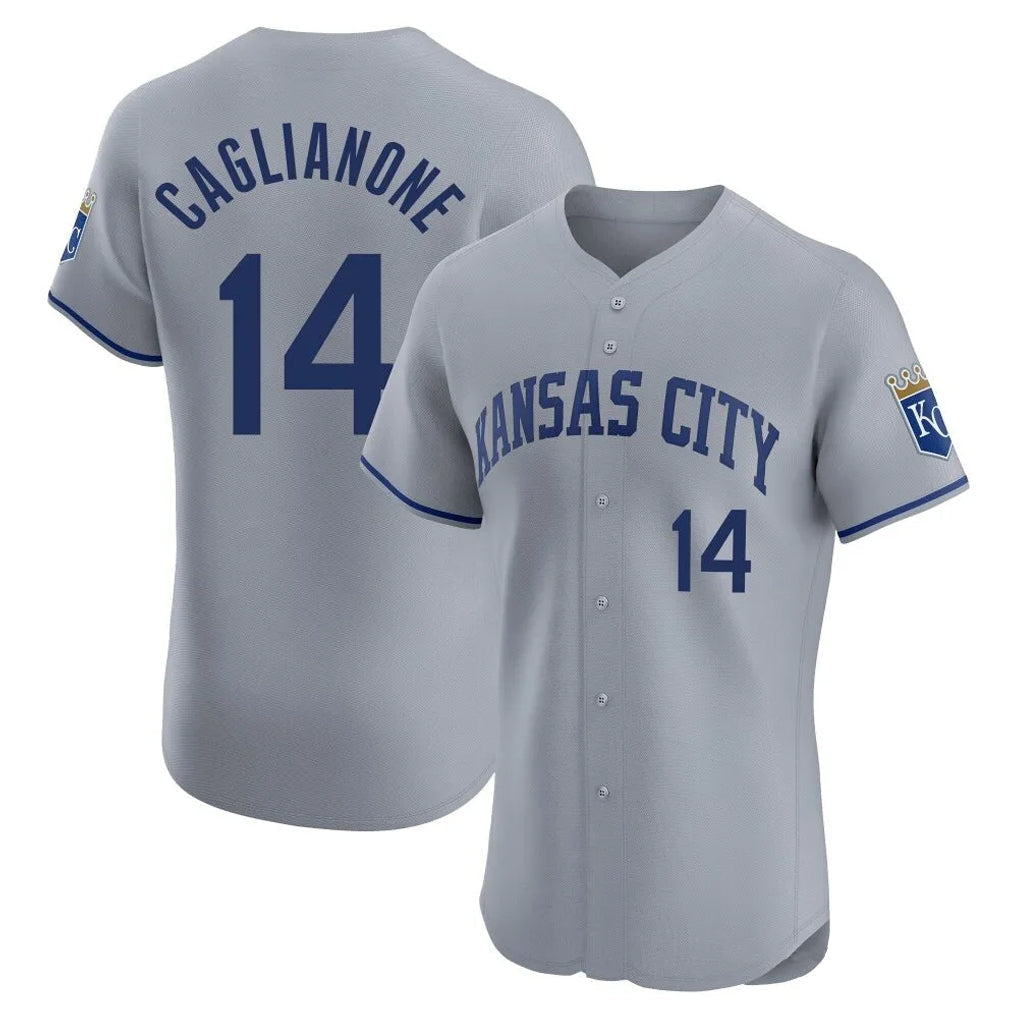 Kdoa KC.Royals #14 Jac Caglianone Player Gray Limited Elite Home Stitched Jerseys