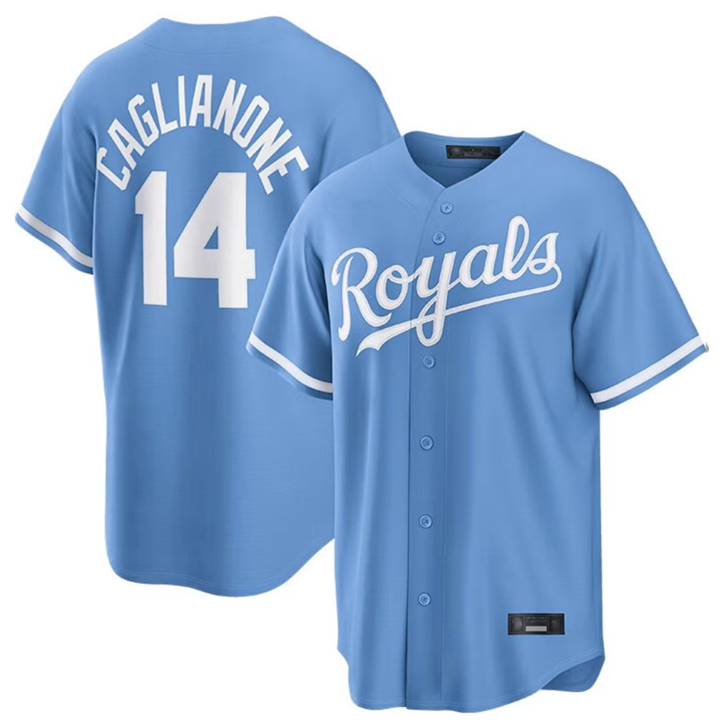 Kdoa KC.Royals #14 Jac Caglianone Player Light Blue Home Game Stitched Jerseys