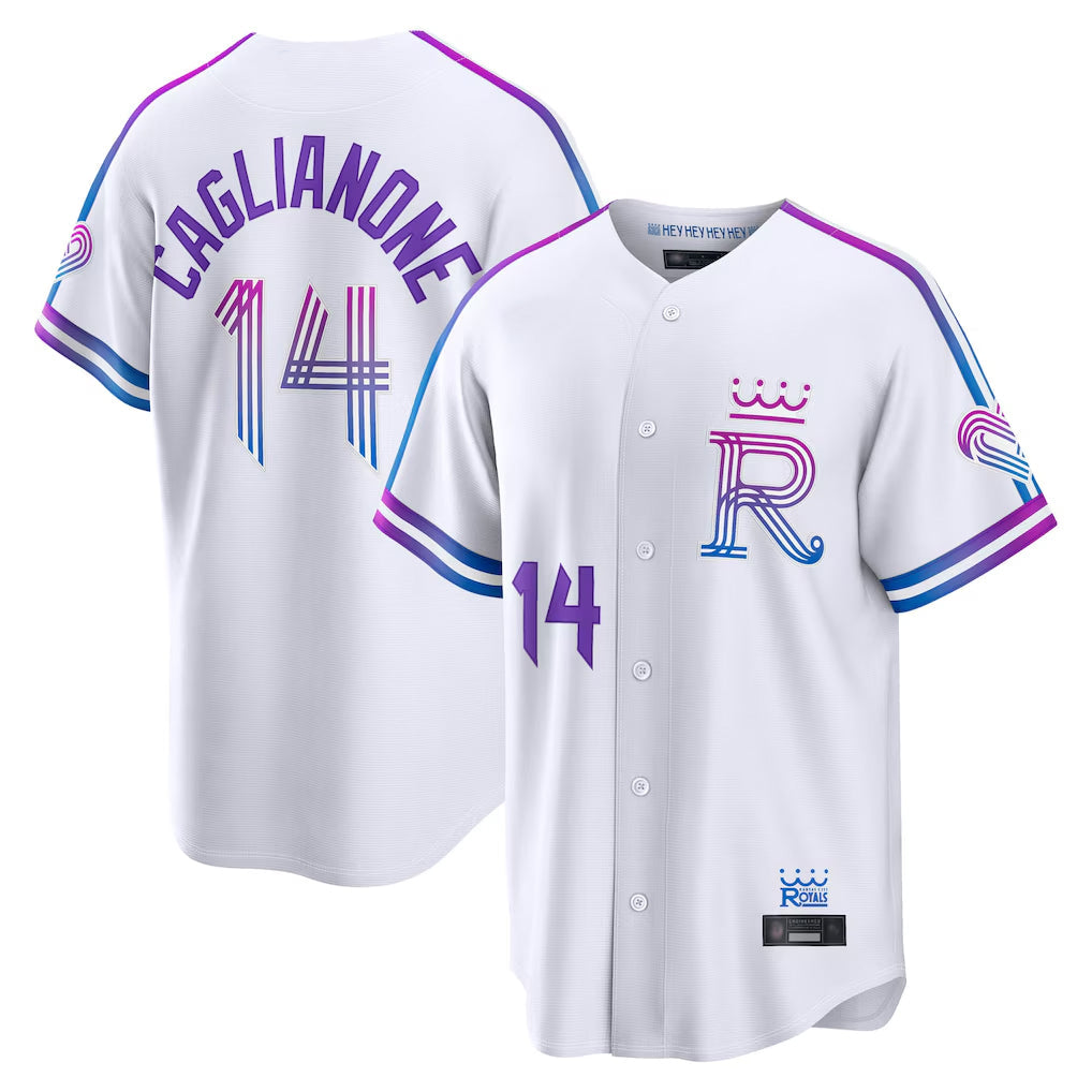 Kdoa KC.Royals #14 Jac Caglianone Player White 2026 City Connect Limited Home Stitched Jerseys