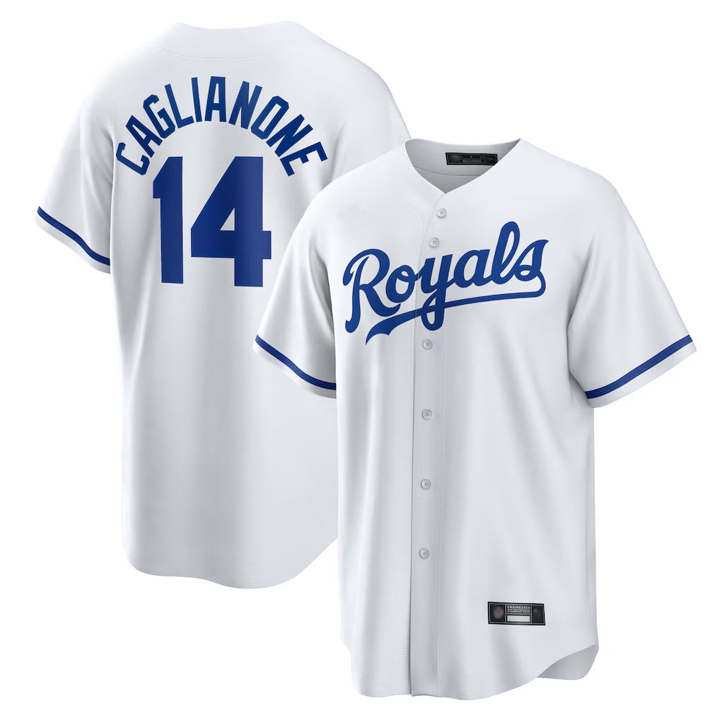 Kdoa KC.Royals #14 Jac Caglianone Player White Home Game Stitched Jerseys