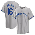 Kdoa KC.Royals #16 Bo Jackson Player Gray Game Home Stitched Jerseys