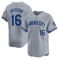 Kdoa KC.Royals #16 Bo Jackson Player Gray Limited Home Stitched Jerseys