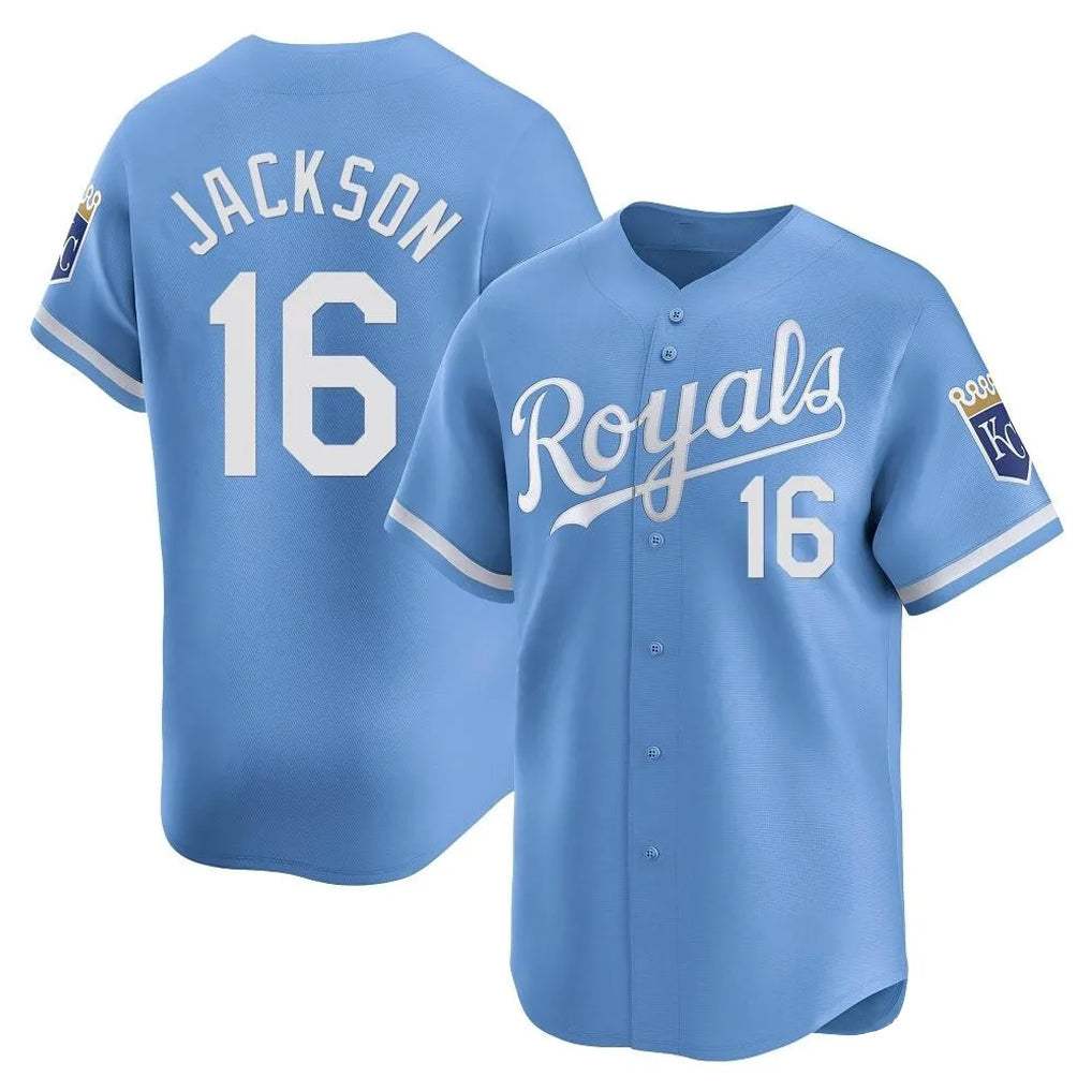 Kdoa KC.Royals #16 Bo Jackson Player Light Blue Alt Limited Home Stitched Jerseys