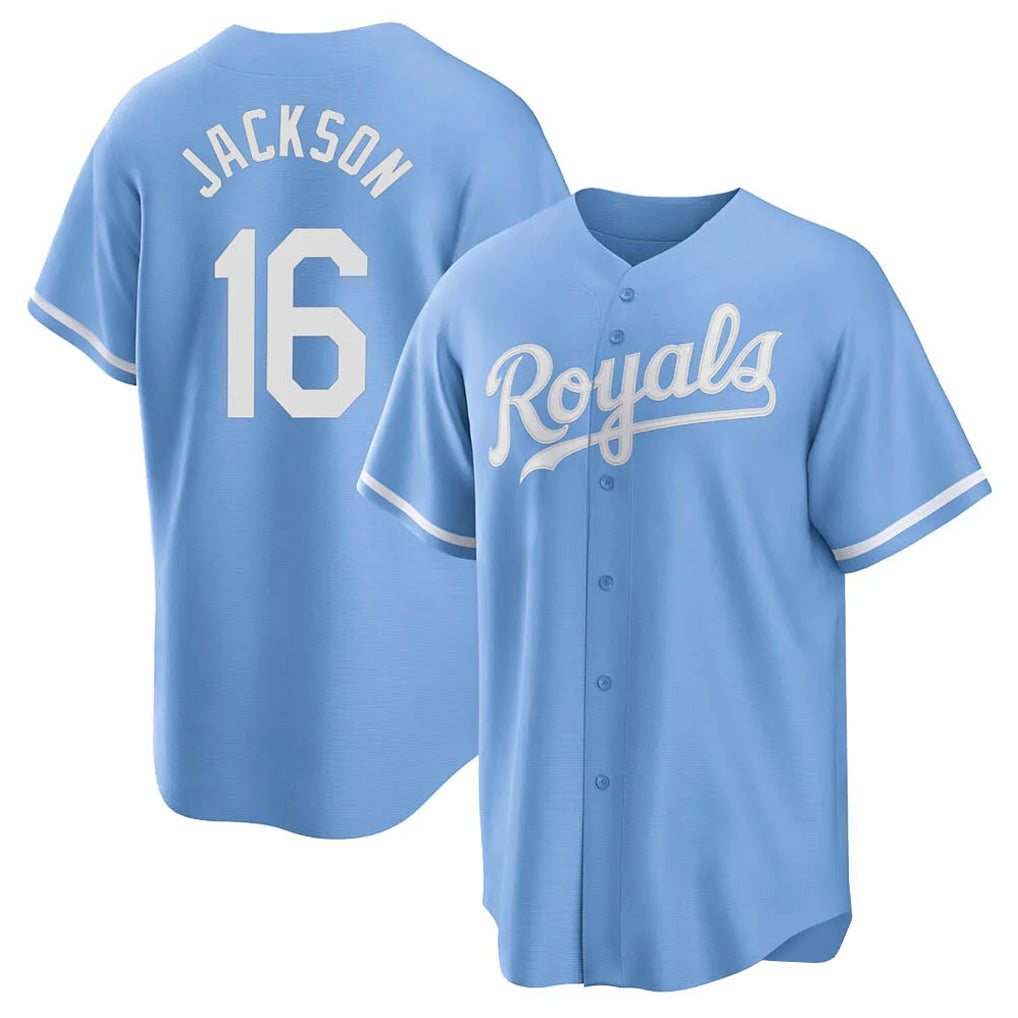 Kdoa KC.Royals #16 Bo Jackson Player Light Blue Home Game Stitched Jerseys