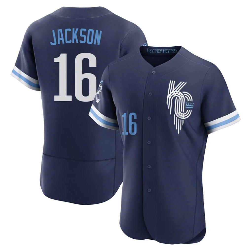 Kdoa KC.Royals #16 Bo Jackson Player Navy City Connect Limited Elite Home Stitched Jerseys