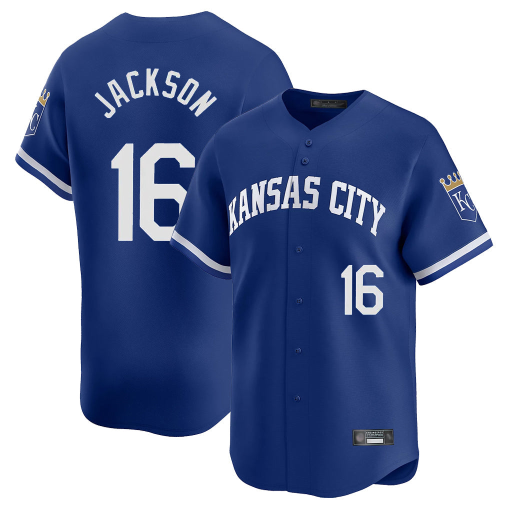 Kdoa KC.Royals #16 Bo Jackson Player Royal Limited Home Stitched Jerseys