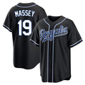 Kdoa KC.Royals #19 Michael Massey Player Black Carbon Fashion Home Game Stitched Jerseys
