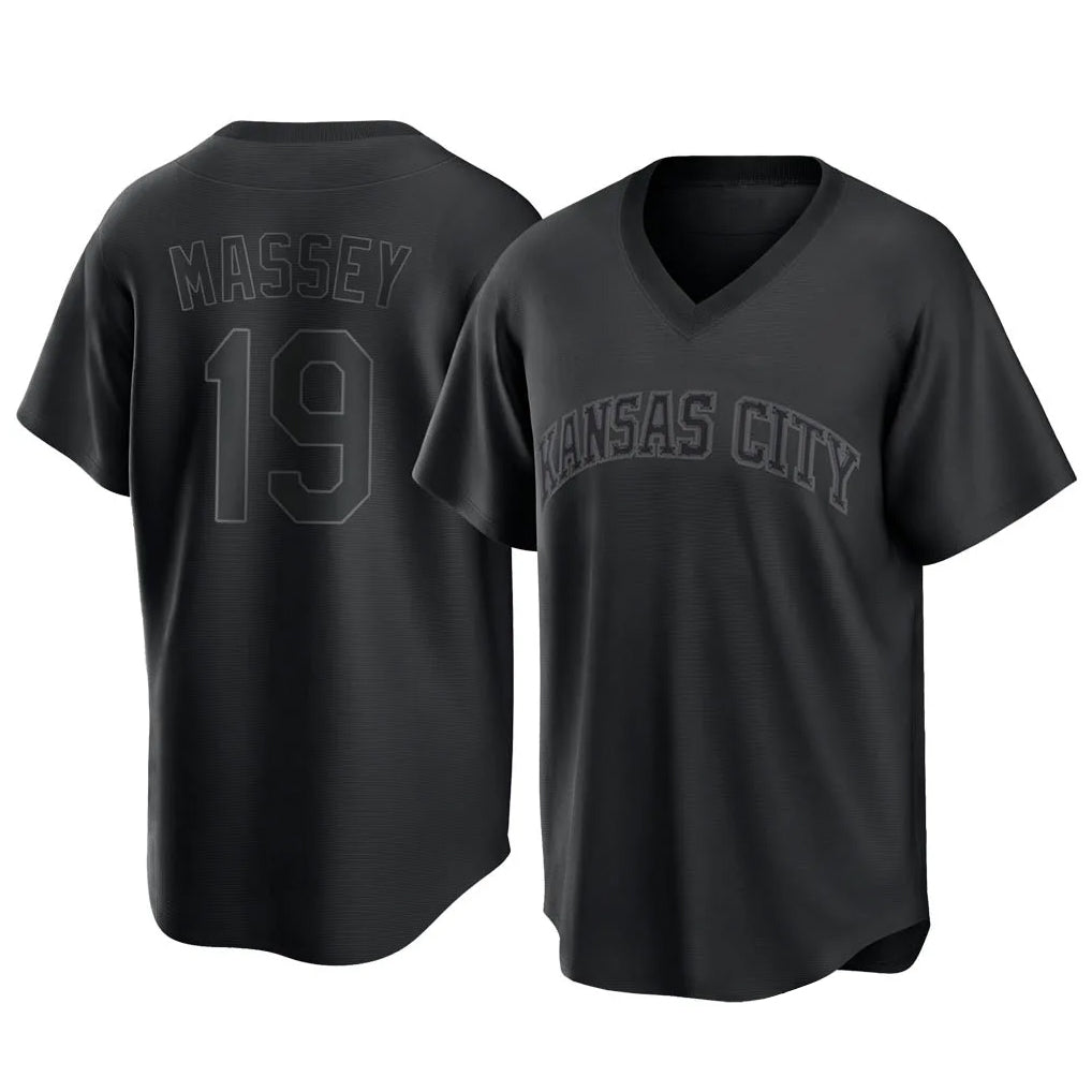 Kdoa KC.Royals #19 Michael Massey Player Black Fashion Game Stitched Jerseys