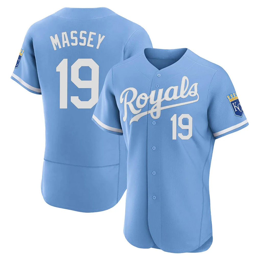 Kdoa KC.Royals #19 Michael Massey Player Light Blue Alt Limited Elite Home Stitched Jerseys