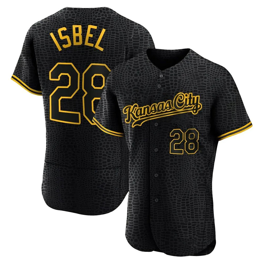 Kdoa KC.Royals #28 Kyle Isbel Player Black Snake Skin City Limited Elite Stitched Jerseys