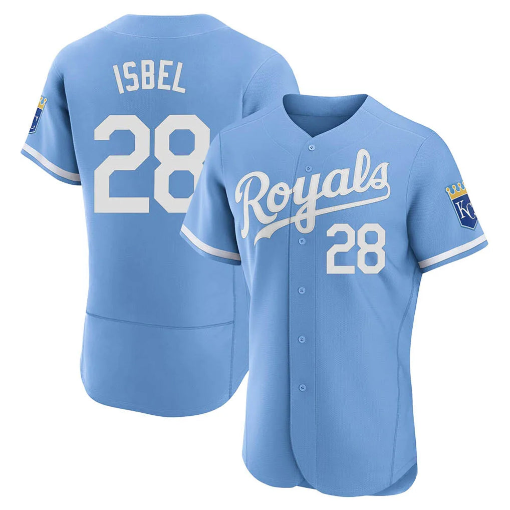 Kdoa KC.Royals #28 Kyle Isbel Player Light Blue Alt Limited Elite Home Stitched Jerseys