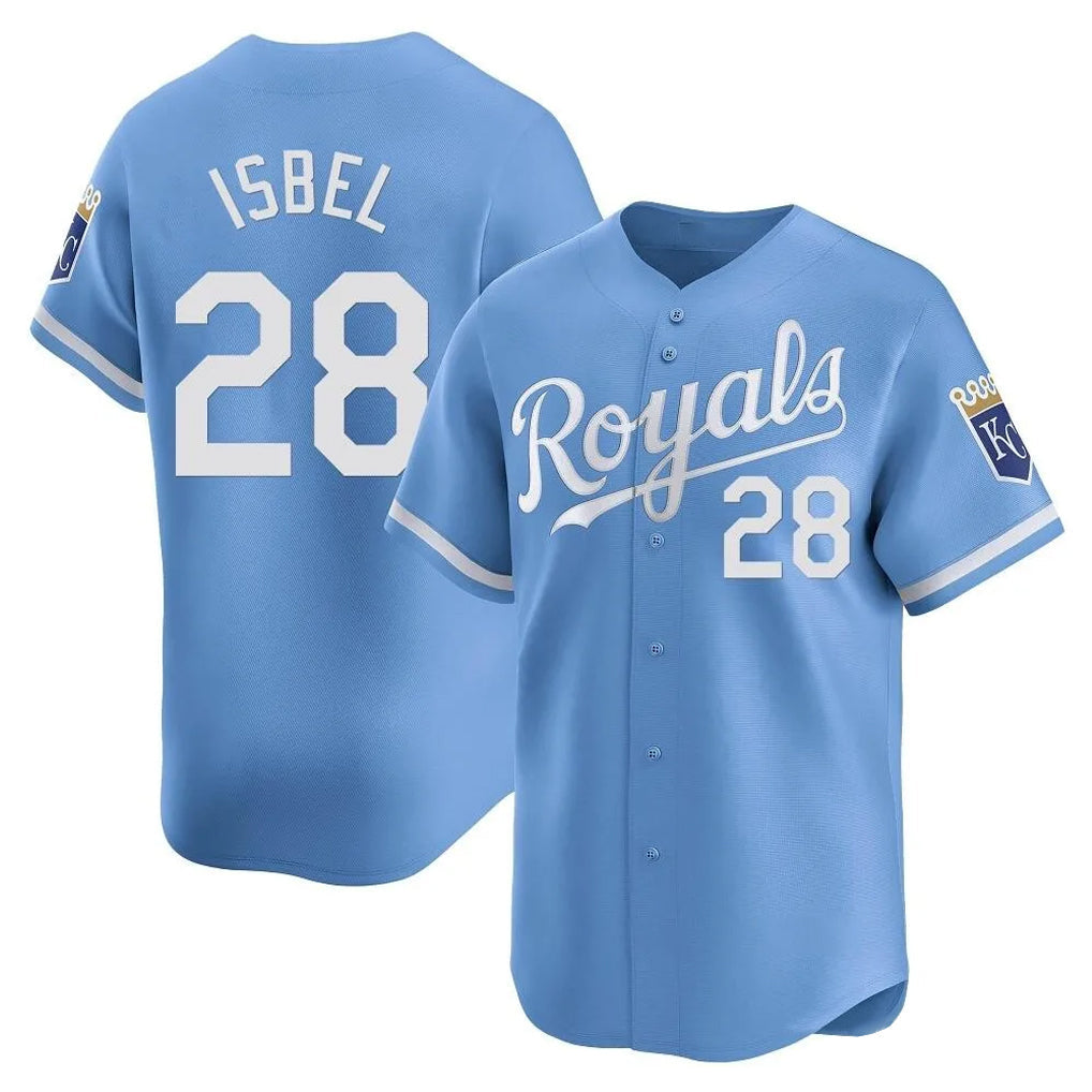 Kdoa KC.Royals #28 Kyle Isbel Player Light Blue Alt Limited Home Stitched Jerseys