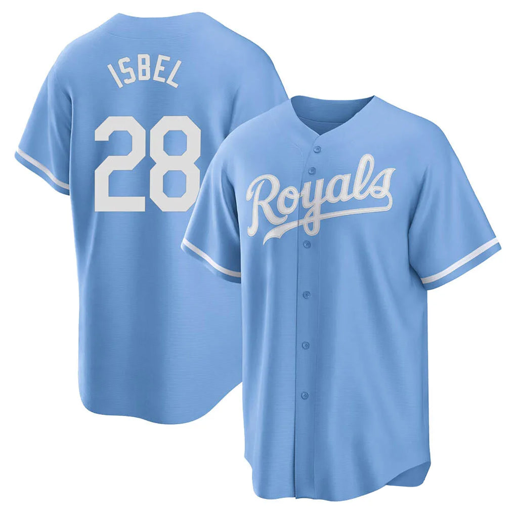 Kdoa KC.Royals #28 Kyle Isbel Player Light Blue Home Game Stitched Jerseys