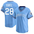 Kdoa KC.Royals #28 Kyle Isbel Player Light Blue Limited Throwback Cooperstown Collection T-shirt Stitched Jerseys
