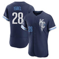 Kdoa KC.Royals #28 Kyle Isbel Player Navy City Connect Limited Elite Home Stitched Jerseys