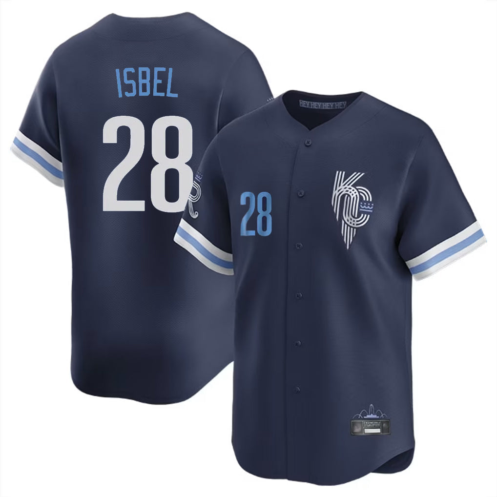 Kdoa KC.Royals #28 Kyle Isbel Player Navy City Connect Limited Home Stitched Jerseys