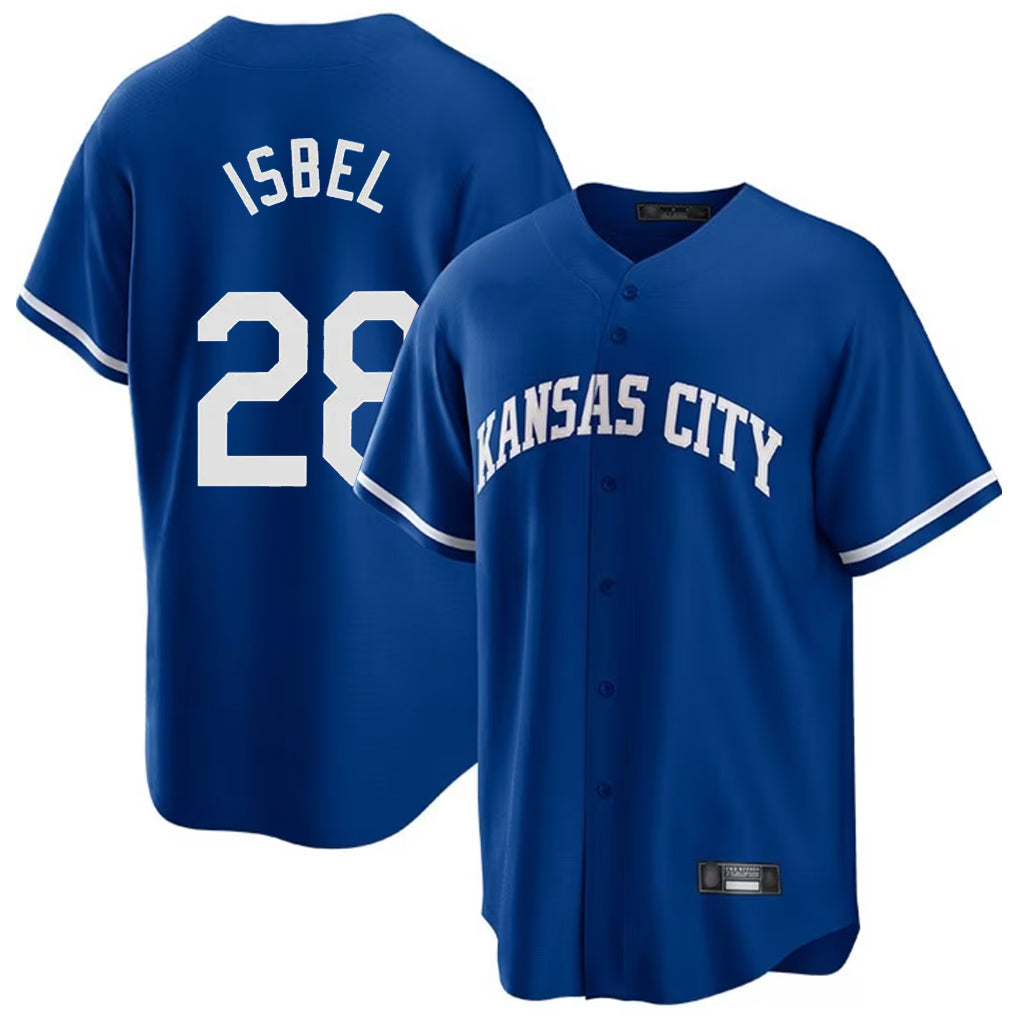 Kdoa KC.Royals #28 Kyle Isbel Player Royal Game Home Stitched Jerseys