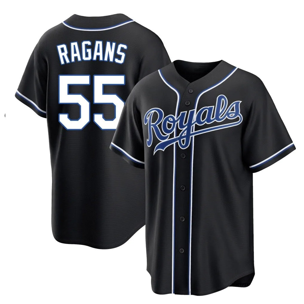 Kdoa KC.Royals #55 Cole Ragans Player Black Carbon Fashion Home Game Stitched Jerseys