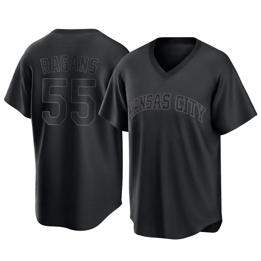 Kdoa KC.Royals #55 Cole Ragans Player Black Fashion Game Stitched Jerseys