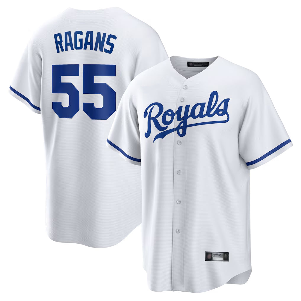 Kdoa KC.Royals #55 Cole Ragans Player White Home Game Stitched Jerseys