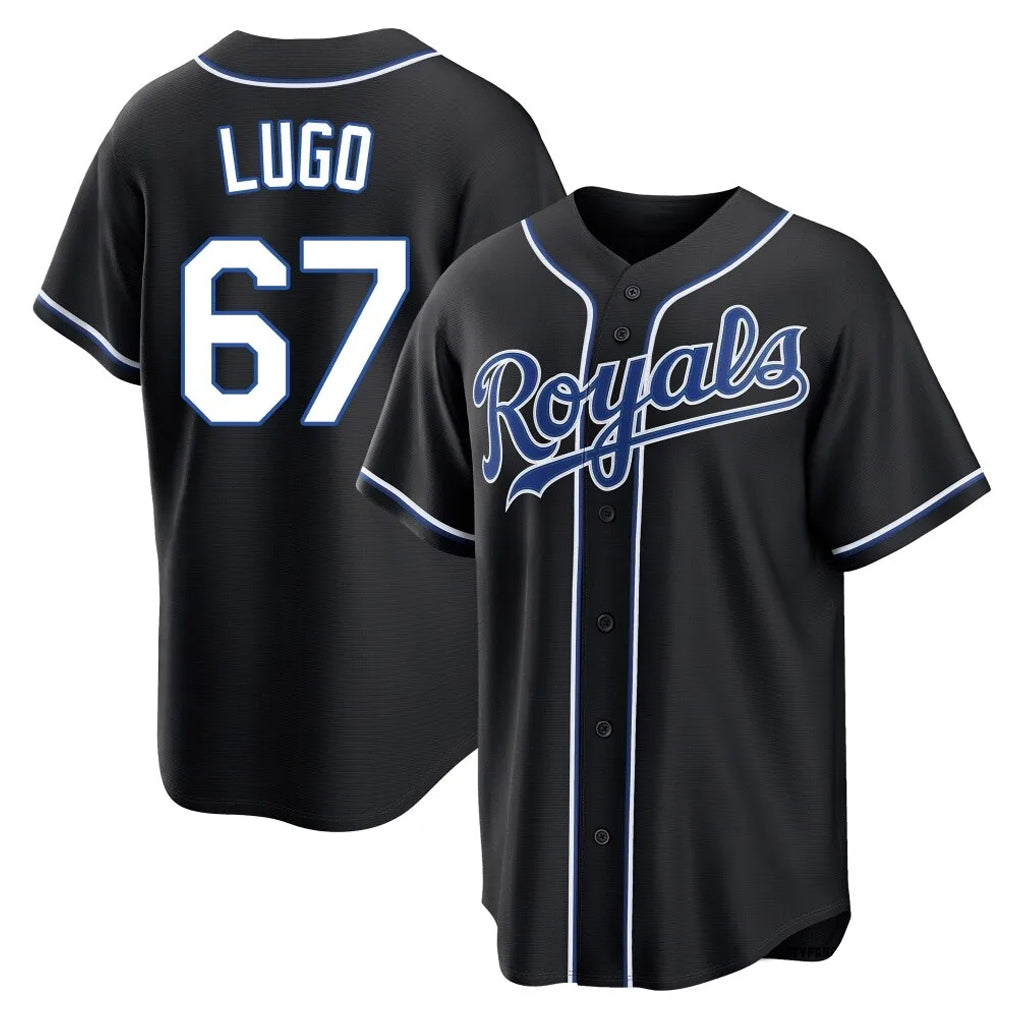 Kdoa KC.Royals #67 Seth Lugo Player Black Carbon Fashion Home Game Stitched Jerseys