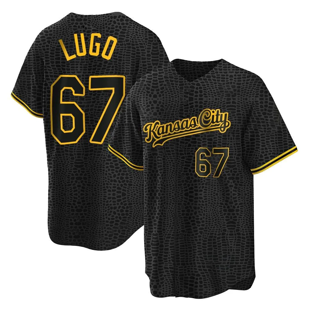Kdoa KC.Royals #67 Seth Lugo Player Black Snake Skin City Game Stitched Jerseys
