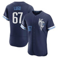 Kdoa KC.Royals #67 Seth Lugo Player Navy City Connect Limited Elite Home Stitched Jerseys