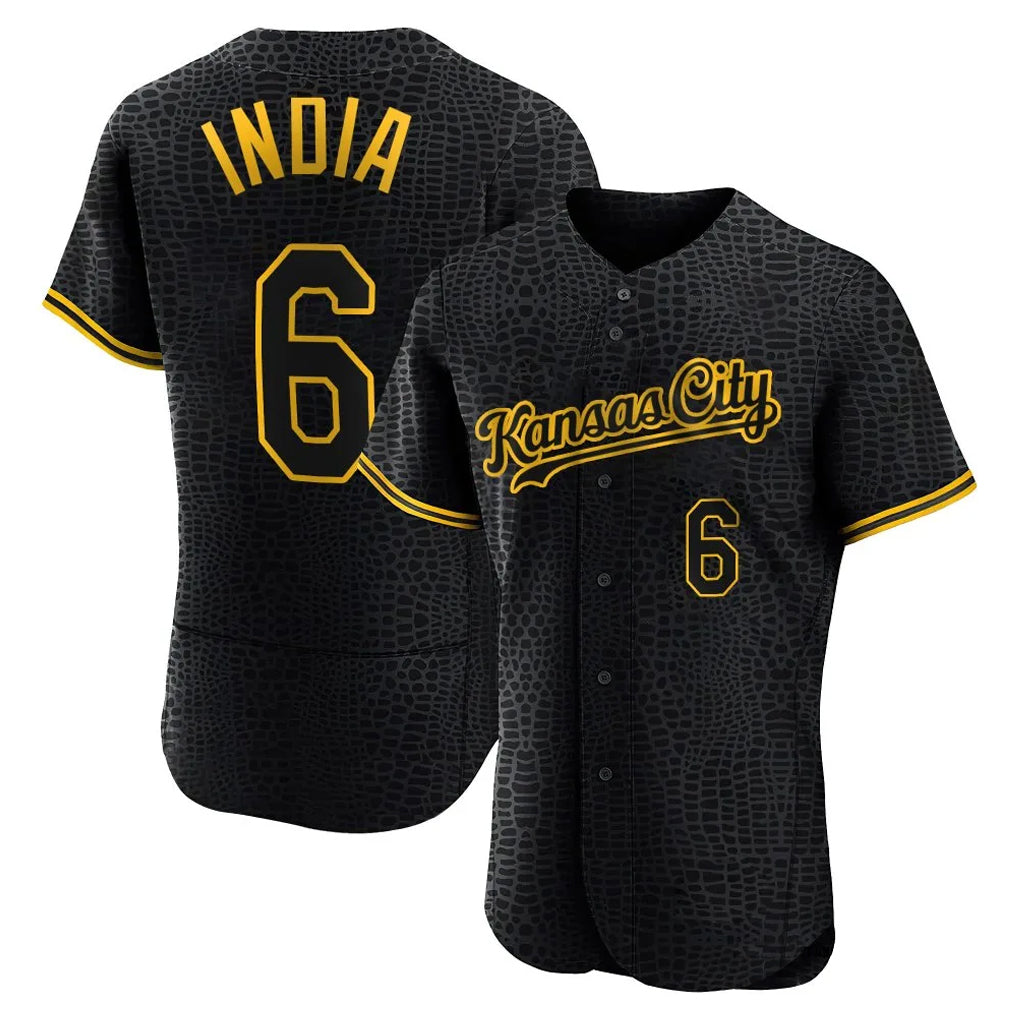 Kdoa KC.Royals #6 Jonathan India Player Black Snake Skin City Limited Elite Stitched Jerseys