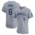 Kdoa KC.Royals #6 Jonathan India Player Gray Limited Elite Home Stitched Jerseys