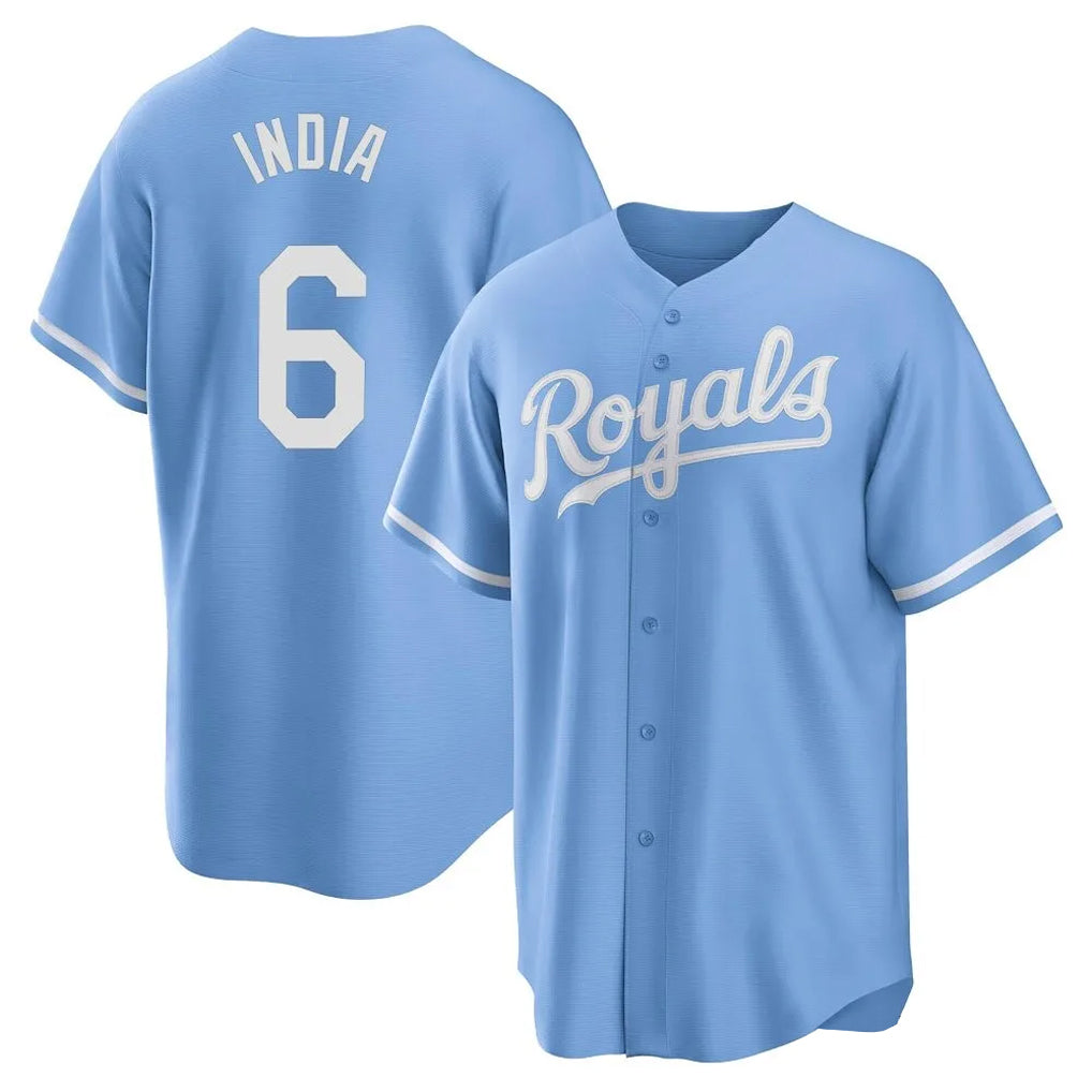 Kdoa KC.Royals #6 Jonathan India Player Light Blue Home Game Stitched Jerseys