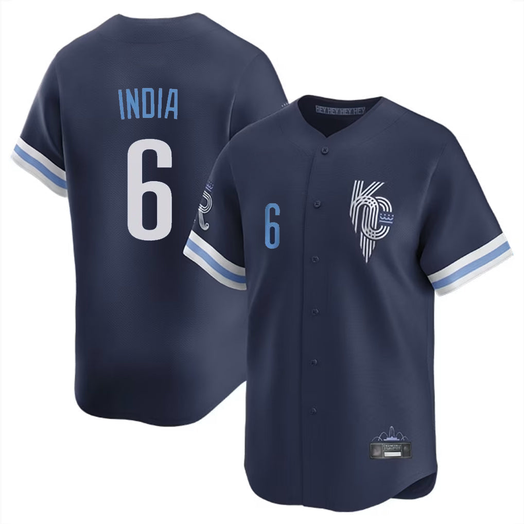 Kdoa KC.Royals #6 Jonathan India Player Navy City Connect Limited Home Stitched Jerseys