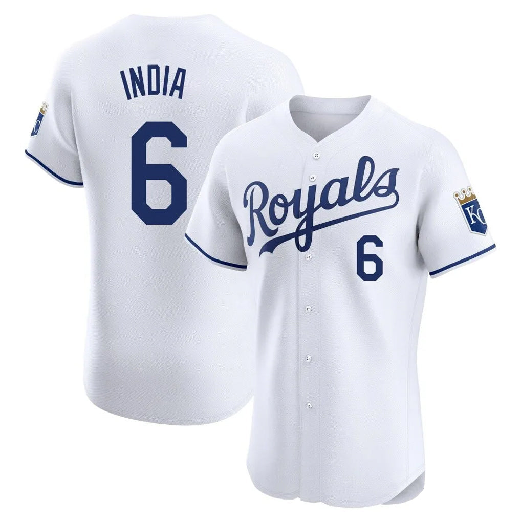 Kdoa KC.Royals #6 Jonathan India Player White Alt Limited Elite Home Stitched Jerseys