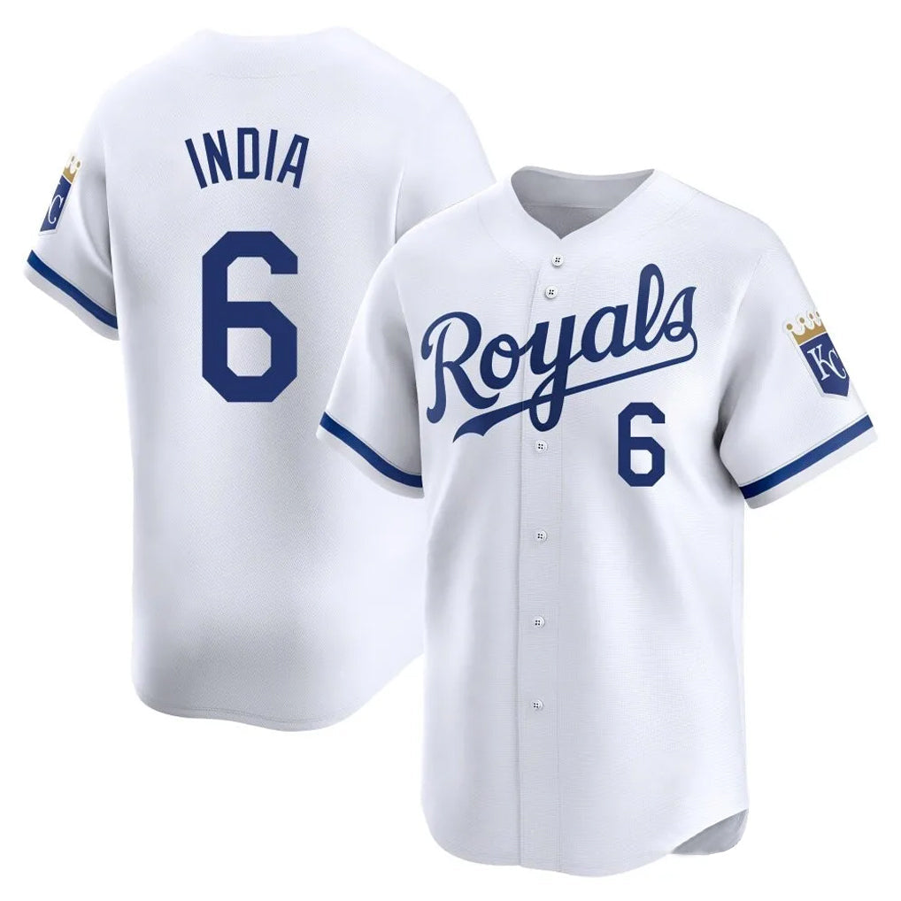 Kdoa KC.Royals #6 Jonathan India Player White Alt Limited Home Stitched Jerseys