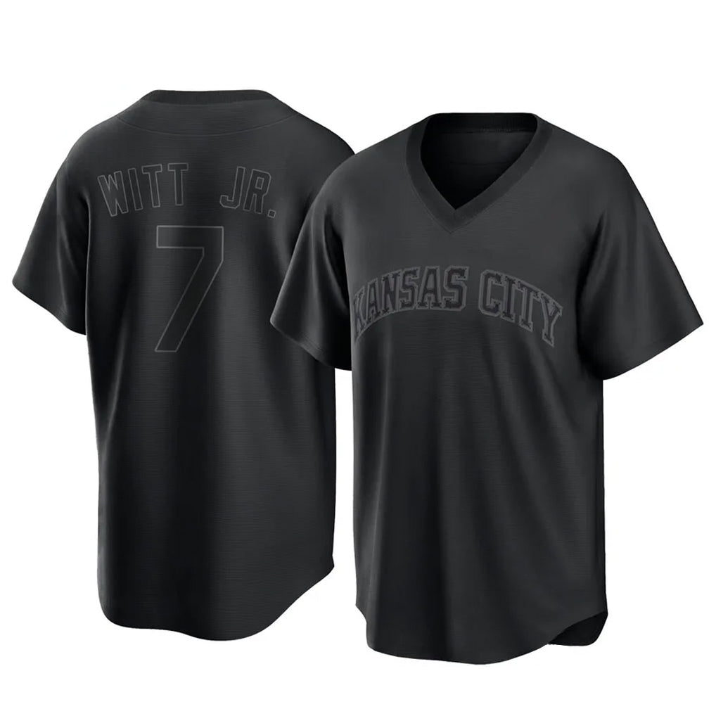 Kdoa KC.Royals #7 Bobby Witt Jr. Player Black Fashion Game Stitched Jerseys