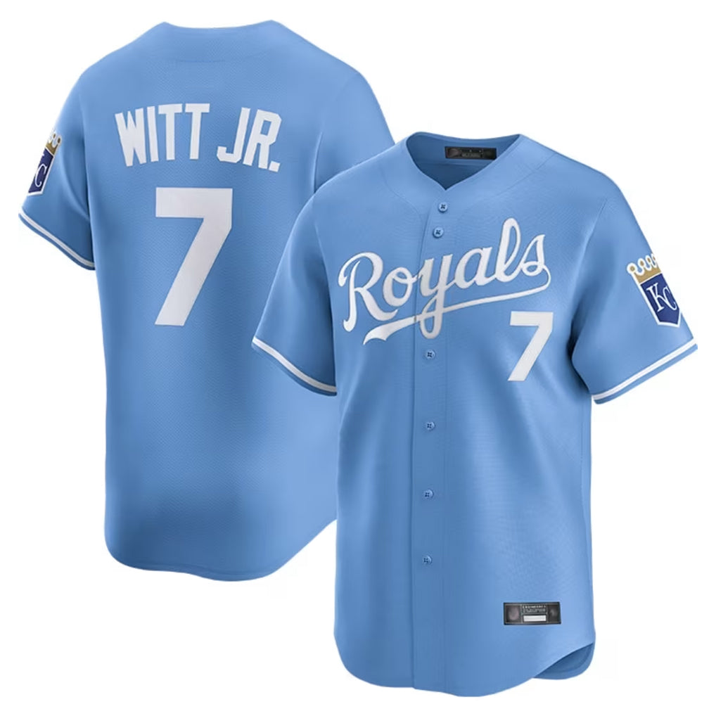 Kdoa KC.Royals #7 Bobby Witt Jr. Player Light Blue Alt Limited Home Stitched Jerseys